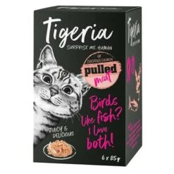 Tigeria Pulled Meat 24 X 85 G Comida Húmeda Para Gatos -Mascota Suministros Ventas 135596 pla tigeria pulledmeat huhn lachs 6x85g hs 1