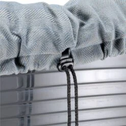 Cesta Ferplast Siesta Deluxe Negra Con Funda Sofá Tweed Azul -Mascota Suministros Ventas 144998 ferplast ueberzug sofa blau tweed 80 hs13 6