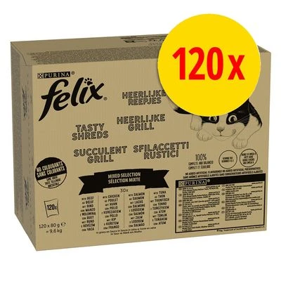 Felix Tasty Shreds 120 X 80 G - Jumbopack 1 Felix Tasty Shreds 120 X 80 G - Jumbopack