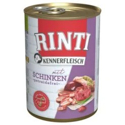 Pack Ahorro: Rinti Kennerfleisch 12 X 400 G -Mascota Suministros Ventas 22268 pla bilder rinti kennerfleisch schinken 400g hs 01 8