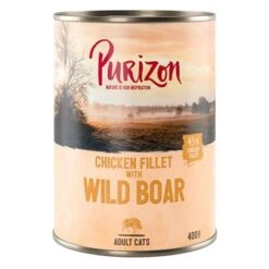 Purizon Adult 6 X 400 G Comida Húmeda Para Gatos, Sin Cereales -Mascota Suministros Ventas 242400 pla purizon cat adult wildschwein 400g 6 2