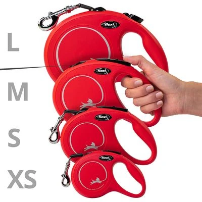 Correa Extensible Flexi New Classic Roja Con Cinta De 5 M - Imagen 4