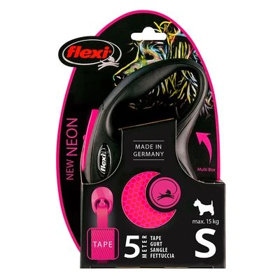 Correa Extensible Flexi New Neon Rosa Con Cinta De 5 M 3 Correa Extensible Flexi New Neon Rosa Con Cinta De 5 M - Imagen 3