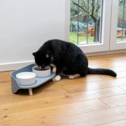TIAKI Comedero Doble De Cerámica Para Mascotas 28 TIAKI Comedero Doble De Cerámica Para Mascotas -Mascota Suministros Ventas 302496 duo napf mit katze fg 0999 5