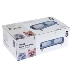 TIAKI Comedero Doble De Cerámica Para Mascotas 35 TIAKI Comedero Doble De Cerámica Para Mascotas -Mascota Suministros Ventas 302496 tiaki napf duo grau fg 6139 1