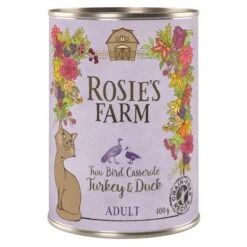 Rosie's Farm Adult 6 X 400 G Para Gatos -Mascota Suministros Ventas 315196 pla rosie sfarm adult casseroleturkeyduck 400g 7