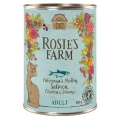 Rosie's Farm Adult 6 X 400 G Para Gatos -Mascota Suministros Ventas 315198 pla rosie sfarm adult salmonchickenshrimp 400g 5