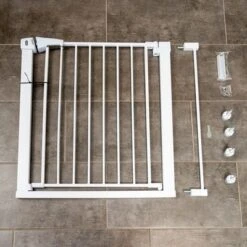 Barrera Blanca TIAKI Con 7 Cm De Extensión Para Perros -Mascota Suministros Ventas 334597 tiaki dog gate white fg 8223 9