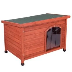 Caseta De Madera Woody Con Puerta Para Perros -Mascota Suministros Ventas 55518 pla woody flachdach fg 8286 9