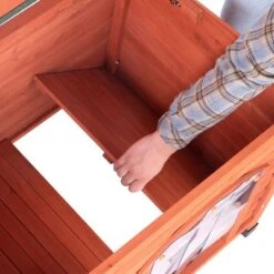 Caseta De Madera Woody Con Puerta Para Perros -Mascota Suministros Ventas 55518 woody flachdach fg 8291 8