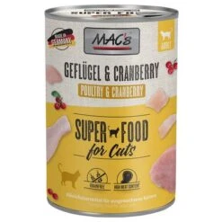 MAC's 12 X 400 G En Latas Para Gatos -Mascota Suministros Ventas 63598 pla macs katzenfutter gefluegel cranberry 400g hs 01 0 1