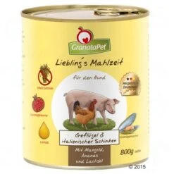 GranataPet Liebling's Mahlzeit 6 X 800 G 13 GranataPet Liebling's Mahlzeit 6 X 800 G -Mascota Suministros Ventas 64604 granatapet gefluegel italienischer schinken 800g 1