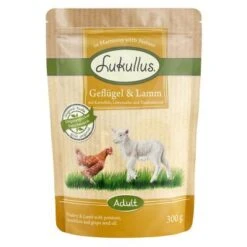 Oferta De Prueba Lukullus Sin Cereales -Mascota Suministros Ventas 68113 lukullus gefluegel lamm 300 g 0 8