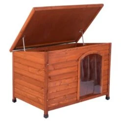 Caseta De Madera Woody Premium Con Puerta Para Perros -Mascota Suministros Ventas 70354 hundehuette flachdach fg 1120016 6