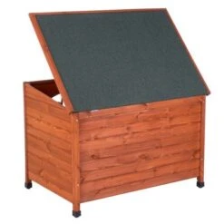 Caseta De Madera Woody Premium Con Puerta Para Perros -Mascota Suministros Ventas 70354 hundehuette flachdach fg 1120021 3