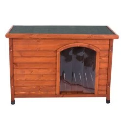 Caseta De Madera Woody Premium Con Puerta Para Perros -Mascota Suministros Ventas 70354 pla hundehuette flachdach fg 1120020 4