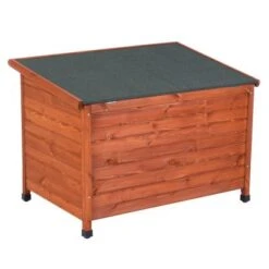 Caseta De Madera Woody Premium Con Puerta Para Perros -Mascota Suministros Ventas 70354 pla hundehuette flachdach fg 1120022 0