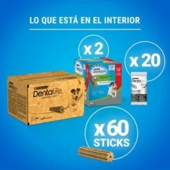 PURINA Dentalife Snacks Dentales Para Perros Pequeños (7-12 Kg) -Mascota Suministros Ventas 982205 what s inside small es 1 5