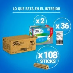 PURINA Dentalife Snacks Dentales Para Perros Pequeños (7-12 Kg) -Mascota Suministros Ventas 982205 what s inside small es 2 4