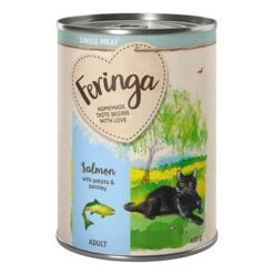 Feringa Single Meat Menu 6 X 410 G -Mascota Suministros Ventas feringa singlemeat adult salmon 410g 1000x1000 8