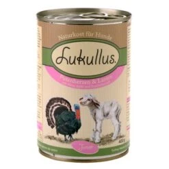Lukullus Junior Con Corazón De Pavo Y Cordero -Mascota Suministros Ventas lukullus junior putenherzen lamm 400 g 8
