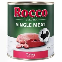 Pack Ahorro Rocco Single Meat 24 X 800 G Comida Húmeda Para Perros -Mascota Suministros Ventas rocco nf singlemeat 800g turkey 1000x1000 6