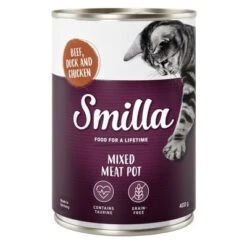 Smilla Tierna Selección De Carnes 6 X 400 G -Mascota Suministros Ventas smilla mixedmeatpot beef 400g 1000x1000 2