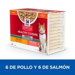 Hill's Science Plan Hill's Adult Sterilised Healthy Cuisine Con Pollo Y Salmón Para Gatos 18 Hill's Science Plan Hill's Adult Sterilised Healthy Cuisine Con Pollo Y Salmón Para Gatos -Mascota Suministros Ventas sp sterilized cat chicken salmon bk28509m bk28648m multipack 6
