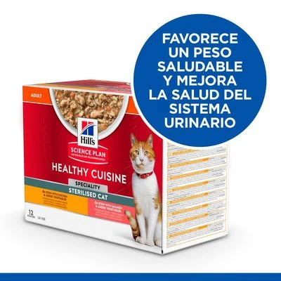 Hill's Science Plan Hill's Adult Sterilised Healthy Cuisine Con Pollo Y Salmón Para Gatos 4 Hill's Science Plan Hill's Adult Sterilised Healthy Cuisine Con Pollo Y Salmón Para Gatos - Imagen 4