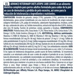 Advance Atopic Veterinary Diets Con Conejo Y Guisantes Para Perros 8 Advance Atopic Veterinary Diets Con Conejo Y Guisantes Para Perros -Mascota Suministros Ventas u02 surfnjixnjdfq09nue9frvmuanbn 1525859586980 4