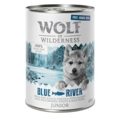 Wolf Of Wilderness Free Range Junior 12 X 400 G - Pack Ahorro -Mascota Suministros Ventas wow freerange junior blueriver 400g 1000x1000 4