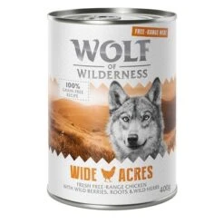 Wolf Of Wilderness Free Range 6 X 400 G / 800 G - Pack De Prueba -Mascota Suministros Ventas wow freerange wideacres 400g 1000x1000 3